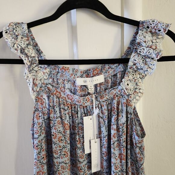 Fever Printed Off The Shoulder Rayon Tank Top Size Small - Picture 3 of 8